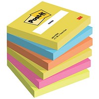 Post-It Colour Notes, 76x76mm, Assorted, Pack of 6 x 100 Notes