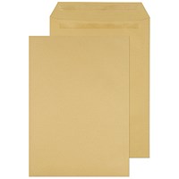 ValueX C4 Recycled Pocket Envelopes, Plain, Self Seal, 115gsm, Manilla, Pack of 250