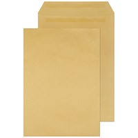 ValueX 381x254mm Recycled Pocket Envelopes, Plain, Self Seal, 115gsm, Manilla, Pack of 250