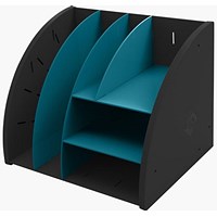 Exacompta Neo Deco Desktop Organiser 282 x 356 x 282mm Black/Duck Blue (Each) -