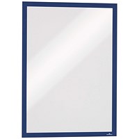 Durable Duraframe Magnetic Document Signage Frame for Metal, A3, Blue, Pack of 5