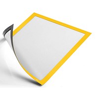 Durable Duraframe Magnetic Document Signage Frame for Metal, A4, Yellow, Pack of 5