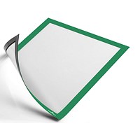 Durable Duraframe Magnetic Document Signage Frame for Metal, A4, Green, Pack of 5