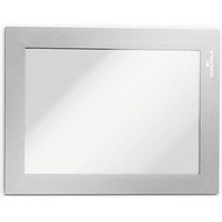 Durable Duraframe Self Adhesive Magnetic Signage Frame, A6, Silver, Pack of 2