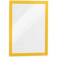 Durable Duraframe Self Adhesive Magnetic Signage Frame, A4, Yellow, Pack of 2