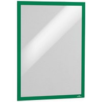 Durable Duraframe Self Adhesive Magnetic Signage Frame, A3, Green, Pack of 2