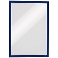 Durable Duraframe Self Adhesive Magnetic Signage Frame, A3, Blue, Pack of 2