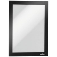 Durable Duraframe Self Adhesive Magnetic Signage Frame, A5, Black, Pack of 10