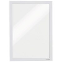 Durable Duraframe Self Adhesive Magnetic Signage Frame, A4, White, Pack of 10