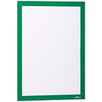 Durable Duraframe Self Adhesive Magnetic Signage Frame, A4, Green, Pack of 10