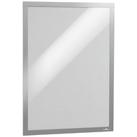 Durable Duraframe Self Adhesive Magnetic Signage Frame, A3, Silver, Pack of 6