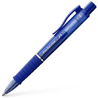 Faber-Castell Poly Ball View Ballpoint Pen, Blue Barrel, Blue Ink, Pack of 5