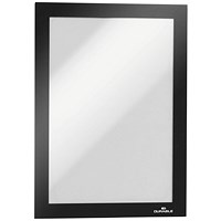 Durable Duraframe Magnetic Document Signage Frame for Metal, A5, Black, Pack of 5