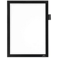 Durable Duraframe Note Magnetic Document Frame for Metal, A4, Black, Pack of 5