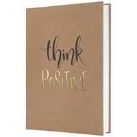 Sigel Jolie Think Positive Notebook, A5, Ruled, 192 Pages, Kraft