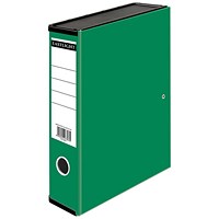 ValueX Box File Paper on Board Foolscap 65mm Capacity 80mm Spine Width Clip Closure Green (Pack 10) -