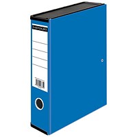 ValueX Box File Paper on Board Foolscap 65mm Capacity 80mm Spine Width Clip Closure Blue (Pack 10) -