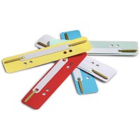 Durable Flexi Punched Filing Strip Binding Clip Bar Tab, Assorted, Pack of 25