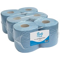 Purely Smile Centrefeed Roll 2Ply 100M Blue (Pack 6) PS1214