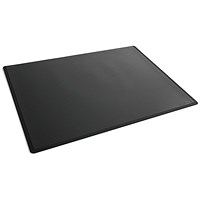 Durable Clear Overlay Non-Slip Desk Mat Notes Protector Pad, 53x40 cm, Black