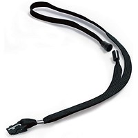 Durable Soft Neck Lanyards with Clip and Safety Release, Black, Pack of 10