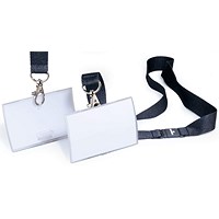 Durable Click Fold Safety-Clip Lanyard Name Badge ID Holders, 54x90mm, Pack of 10