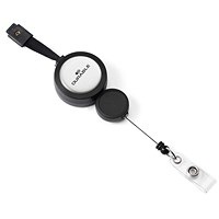 Durable Adjustable Breakaway Lanyard with Badge Reel, Black, Pack of 10