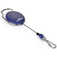 Durable Style Secure Retractable Carabiner Badge Reel for IDs & Keys, Blue