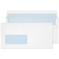 Blake Everyday Envelopes DL White Wallet Window Self Seal 90gsm 110x220mm (Pack 500) -