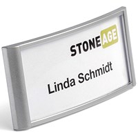 Durable Classic Magnetic Name Tag Badge Holders + Inserts, 34x74mm, Pack of 10