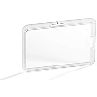 Durable Permanent High Security ID Card Holders for Lanyards, Clear, Pack of 10