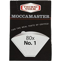 Moccamaster Number 1 Coffee Paper Filters, 80 Pieces