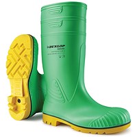 Dunlop Acifort Hazguard Steel Toe Cap Full Safety Wellington Boots, Green, 10.5