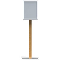 Alba Wall A3 Snap Frame Display, Aluminium Frame/Wood Leg