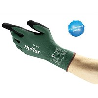 Ansell Hyflex 11-842 Gloves, Green, Size 08 Medium