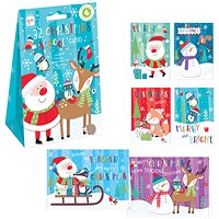 Santa and Friends Christmas School Cards, 32 Card Per Pack, Pack of 24