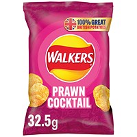 Walkers Prawn Cocktail Crisps, 32.5g, Pack of 32