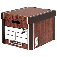 Fellowes Premium 726 Archive Bankers Box, Woodgrain, Pack of 10