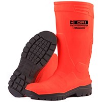 Beeswift Full Safety Fluoro Wellington Boots, Orange, 3