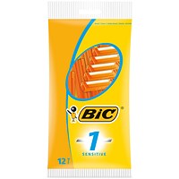 Bic 1 Sensitive Disposable Razors, Pack of 12