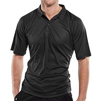 Beeswift B-Cool Wicking Polo Shirt, Black, 3XL