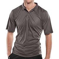 Beeswift B-Cool Wicking Polo Shirt, Grey, 3XL