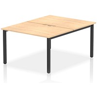 Impulse Evolve Plus 2 Person Bench Desk, Back to Back, 2 x 1200mm (800mm Deep), Black Frame, Maple