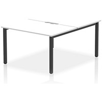 Impulse Evolve Plus 2 Person Bench Desk, Back to Back, 2 x 1200mm (800mm Deep), Black Frame, White