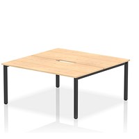 Impulse Evolve Plus 2 Person Bench Desk, Back to Back, 2 x 1600mm (800mm Deep), Black Frame, Maple