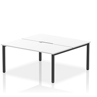 Impulse Evolve Plus 2 Person Bench Desk, Back to Back, 2 x 1600mm (800mm Deep), Black Frame, White