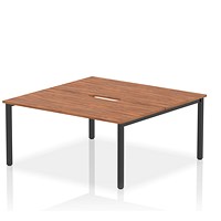 Impulse Evolve Plus 2 Person Bench Desk, Back to Back, 2 x 1600mm (800mm Deep), Black Frame, Walnut