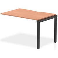 Impulse Evolve Plus 1 Person Bench Desk Extension, 1200mm (800mm Deep), Black Frame, Beech