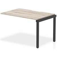 Impulse Evolve Plus 1 Person Bench Desk Extension, 1200mm (800mm Deep), Black Frame, Grey Oak