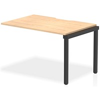 Impulse Evolve Plus 1 Person Bench Desk Extension, 1200mm (800mm Deep), Black Frame, Maple